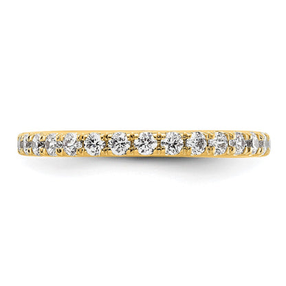 14K Gelbgold Poliert Größe 8 U-shared Krappen 1 Karat Diamant Komplett Memoire Ehering Ring