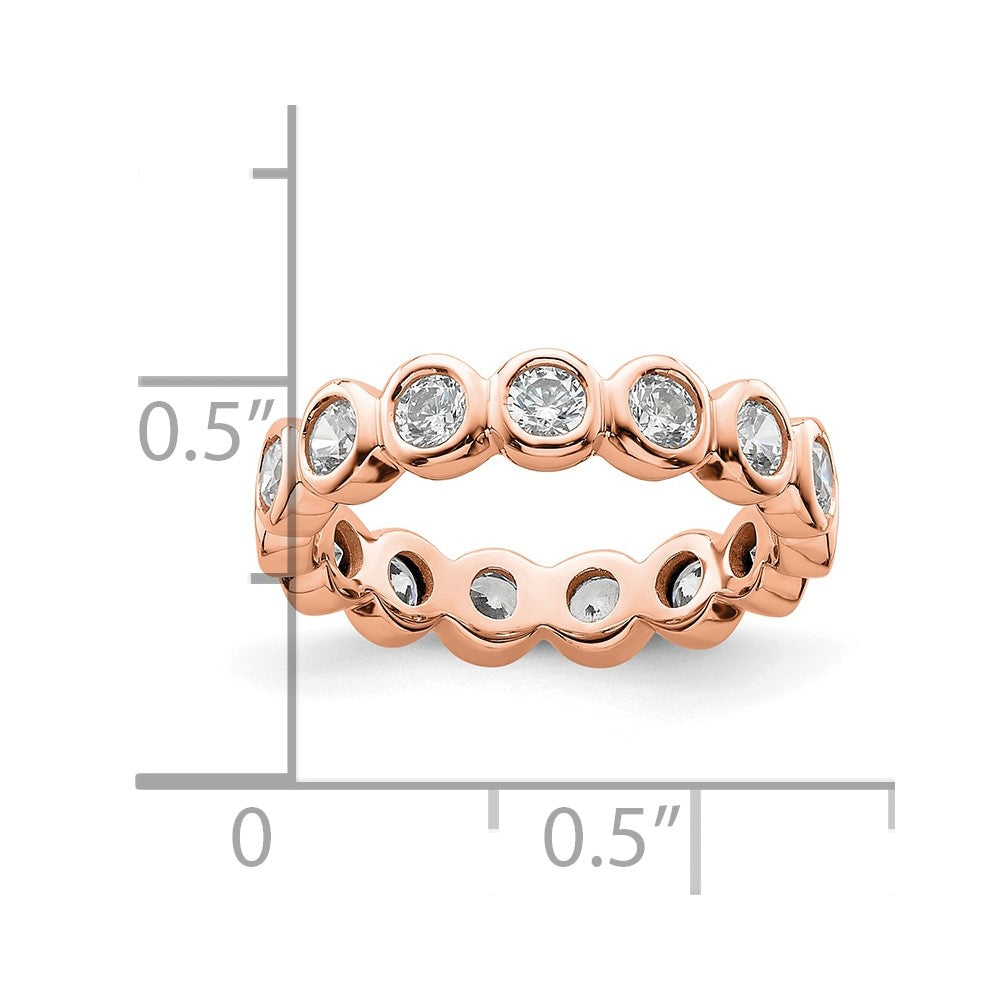 14K Roségold Poliert Größe 4.5 Zargenfassung-set 1 Karat Diamant Komplett Memoire Ehering Ring