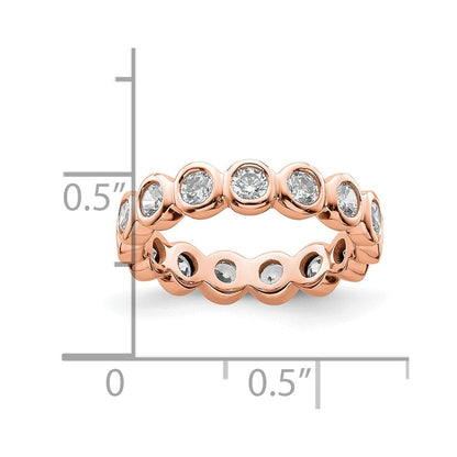14K Roségold Poliert Größe 4.5 Zargenfassung-set 1 Karat Diamant Komplett Memoire Ehering Ring