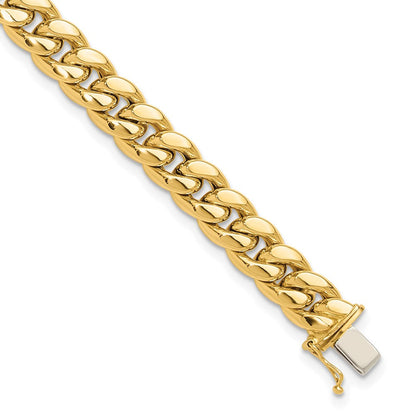 14K Gelbgold Poliert 8.9mm Panzer Glieder 9 Zoll Herren Armband