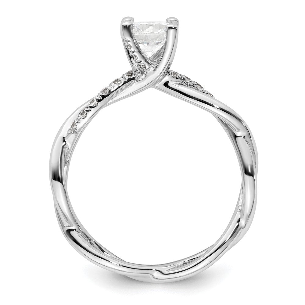 14K Weißgold Criss-Cross Diamant-Verlobungsring als Semi-Mount (für 0,75K (5,8 mm) runden Mittelstein) mit 0,2 ct. Diamanten