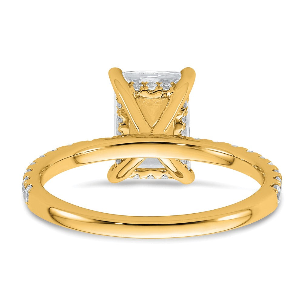 14K Gelbgold 2,375 ct. zertifizierter Labordiamant VS/SI+ G+ Radiant-Schliff Solitär-Verlobungsring mit Schwung