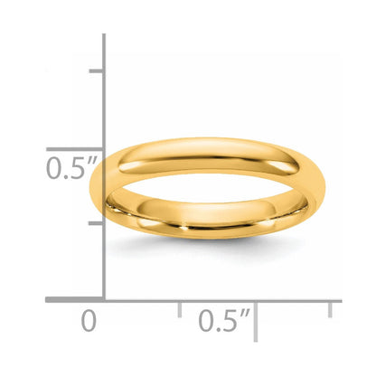 14K Gelbgold 3,5 mm Standard Komfort-Passform Ehering