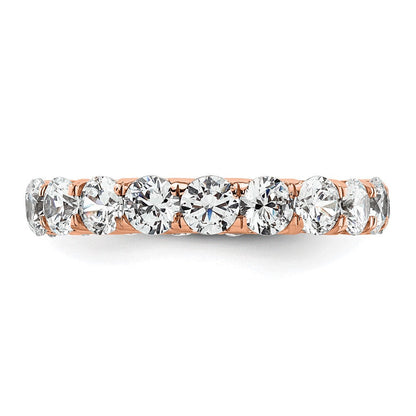 14K Roségold Poliert Größe 6 U-shared Krappen 3 Karat Diamant Komplett Memoire Ehering Ring