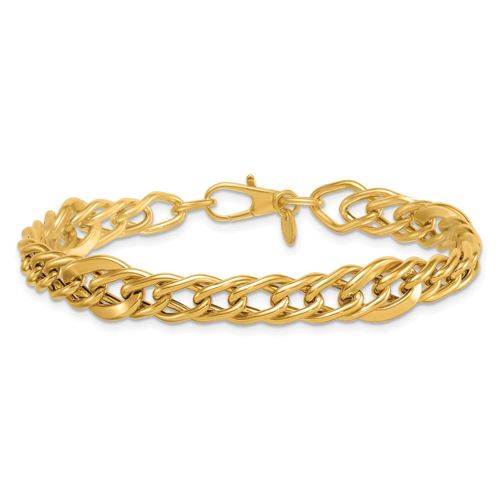 14K Gelbgold Poliert Multi Abgestuft Panzer Glieder Gliederarmband