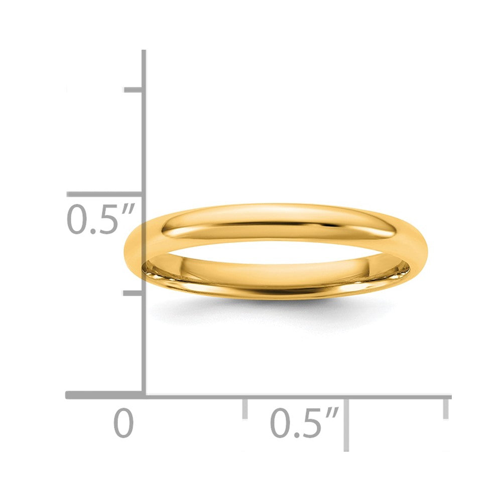 14K Gelbgold 2,5 mm leichter Ehering mit Komfort-Passform