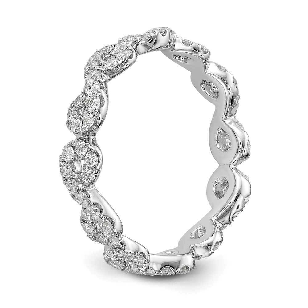 14K Weißgold Poliert Unendlichkeit Shared U Krappen Größe 7.5 Diamant Memoire B