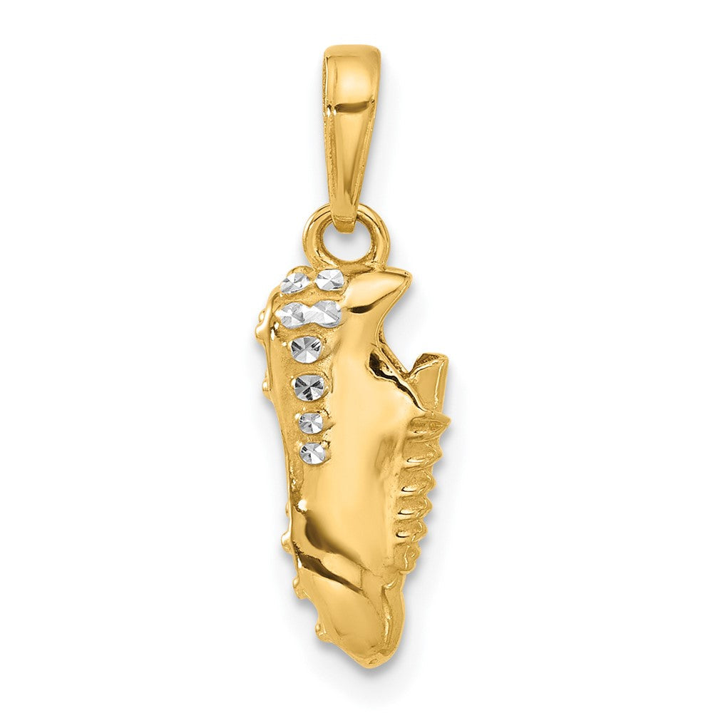 14K Gelbgold und Rhodium Anhänger „Fußballschuh" mit Diamantschliff