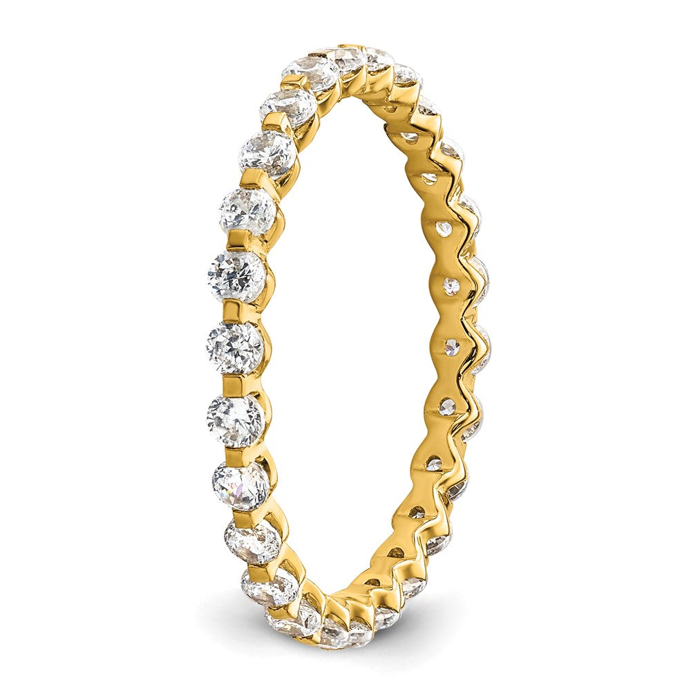True Origin 14K Gelbgold 7/8 Karat Im Labor Gezüchtet Diamant Vs+ F+ Größe 4 Komplett Memoire Ehering Ring