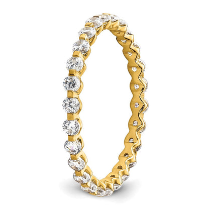 True Origin 14K Gelbgold 7/8 Karat Im Labor Gezüchtet Diamant Vs+ F+ Größe 4 Komplett Memoire Ehering Ring