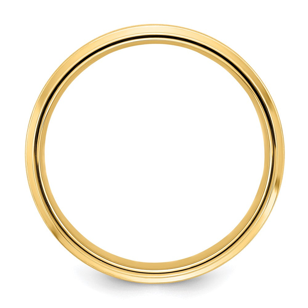 14K Gelbgold 6 mm Ehering mit Standardgewicht, Komfort-Passform und gebürsteter Satin-Optik
