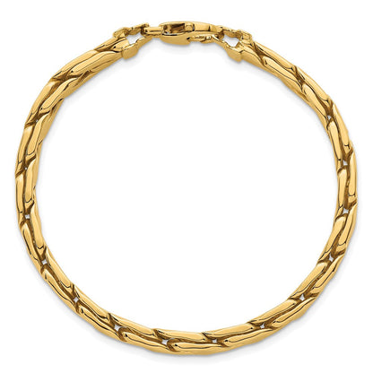 14K Gelbgold Poliert 6.3mm Leicht Fantasieglieder 7.5 Zoll Armband