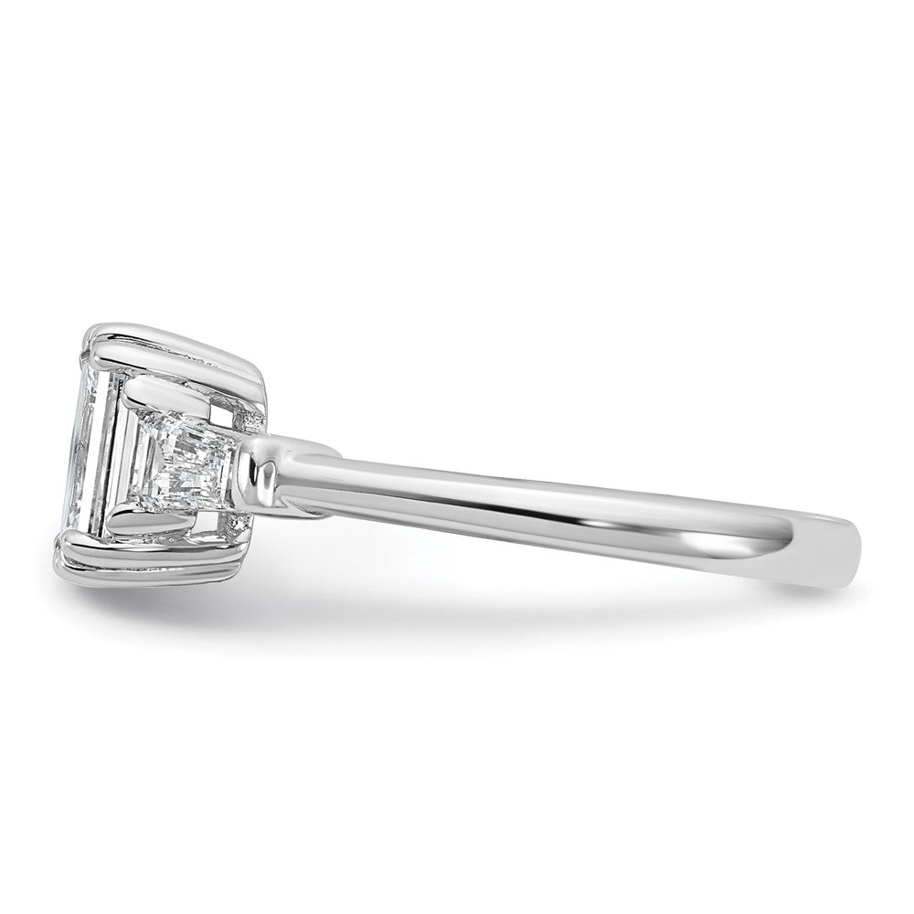 14K Weißgold 1/2ct Im Labor Gezüchtet Diamant Vs+ F+ Smaragd Mittig Halbfassung Eng Ring