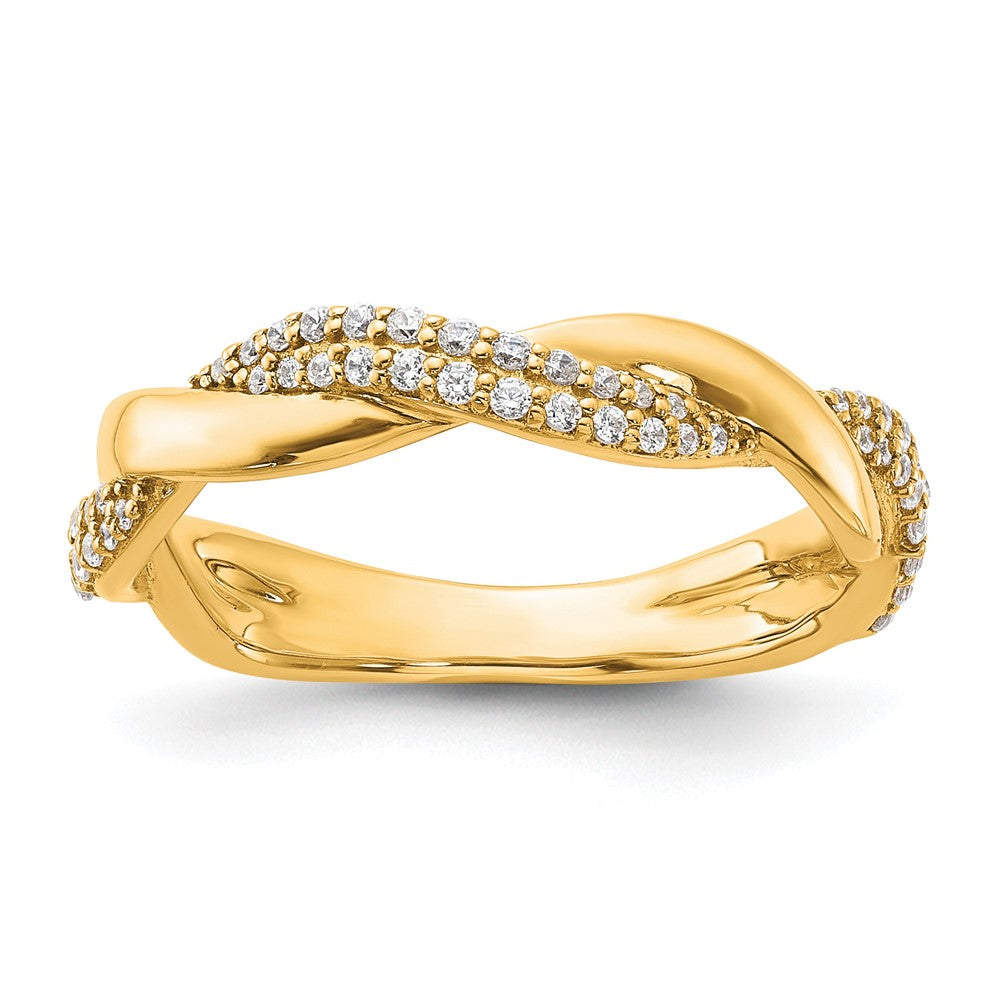 14K Gelbgold Polierter Diamant-Fashionring
