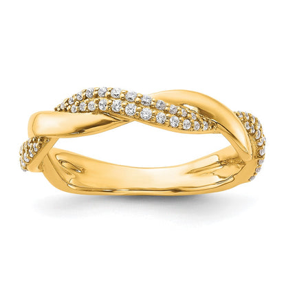 14K Gelbgold Polierter Diamant-Fashionring