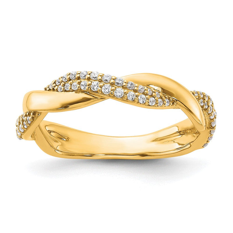 14K Gelbgold Polierter Diamant-Fashionring
