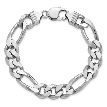Sterlingsilber Rhodiniert 10.75mm Figaro Gliederarmband