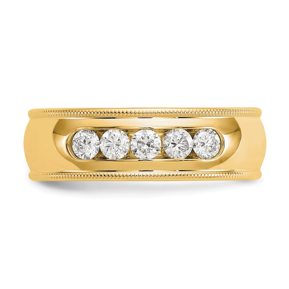 True Origin 14K Gelbgold Herren 1/2 Karat Im Labor Gezüchtet Diamant Vs+ F+ Größe 9.5 Komplett Miligrain Ehering Ring