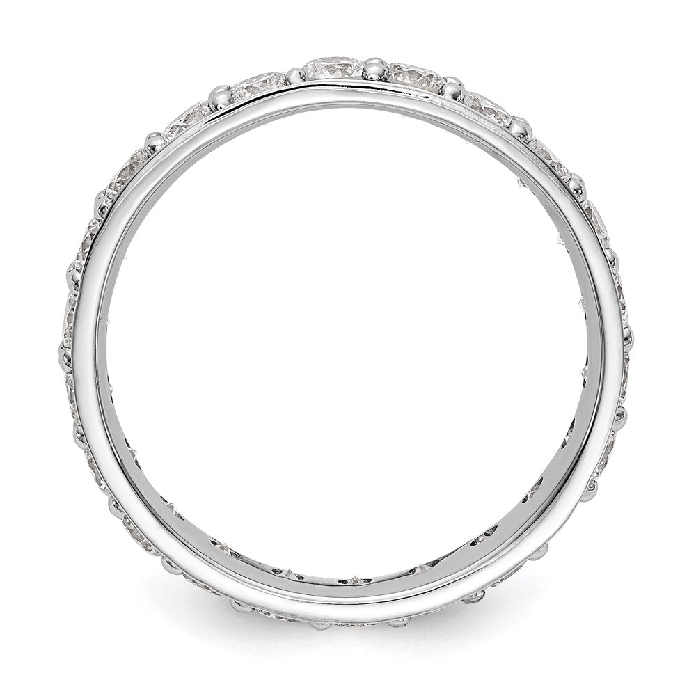 14K Weißgold Poliert Vintage 2ct Diamant Memoire Ehering Ring