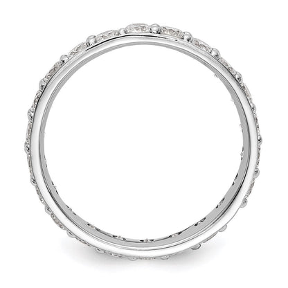 14K Weißgold Poliert Vintage 2ct Diamant Memoire Ehering Ring