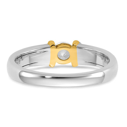 14K Bicolor Gold.5ct Damen Diamant Ehering Ring