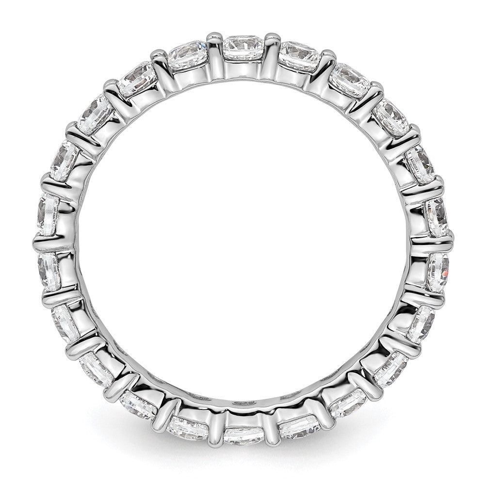 14K Weißgold Poliert Größe 8.5 Shared Krappen 2 Karat Diamant Komplett Memoire Ehering Ring