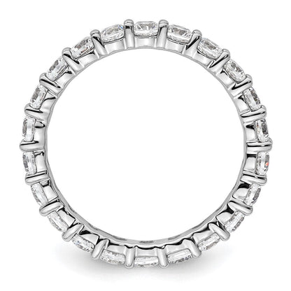 14K Weißgold Poliert Größe 8.5 Shared Krappen 2 Karat Diamant Komplett Memoire Ehering Ring