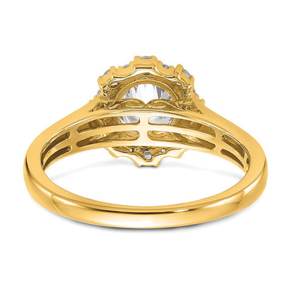True Origin 14K Gelbgold 0,25K Labor Gezüchteter Diamant VS+ F+ Semi-Mount Rund Halo Verlobungsring