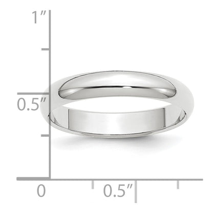 Platin 4mm Halb Rund Ehering Ring