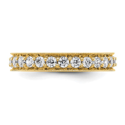 14K Gelbgold Poliert Größe 6 Vintage 1 Karat Diamant Komplett Memoire Ehering Ring