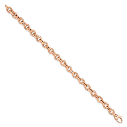14K Roségold Strukturiert Glieder 7.5 Zoll Armband