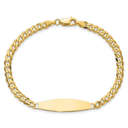 14K Gelbgold Poliert Massiv Kette/solid Platte Flach Panzer Glieder 29.5x8mm Platte Id Armband