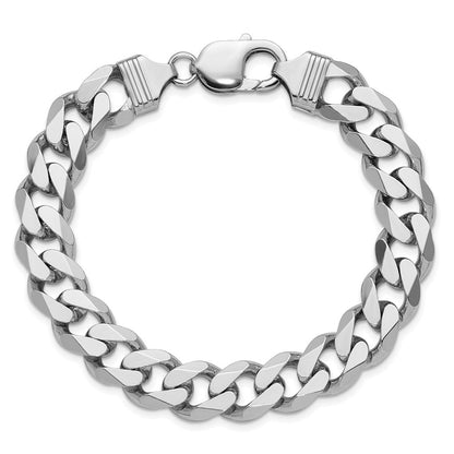 Sterlingsilber Rhodiniert 11mm Panzer Kette