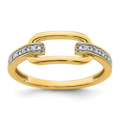 14K Gelbgold poliert Diamant-Glieder-Ring