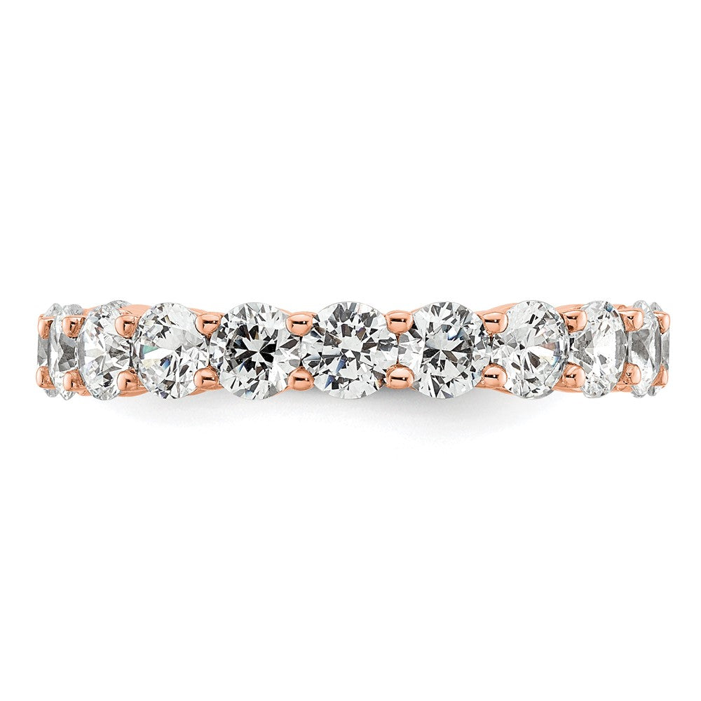 14K Roségold Poliert Größe 8.5 Shared Krappen 3 Karat Diamant Komplett Memoire Ehering Ring