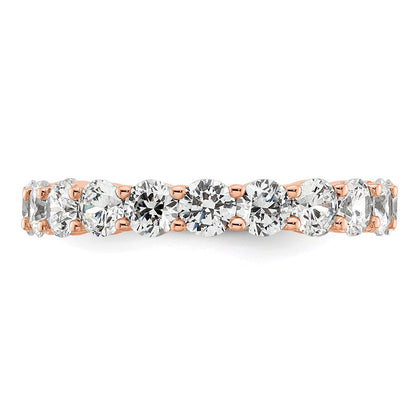 14K Roségold Poliert Größe 8.5 Shared Krappen 3 Karat Diamant Komplett Memoire Ehering Ring