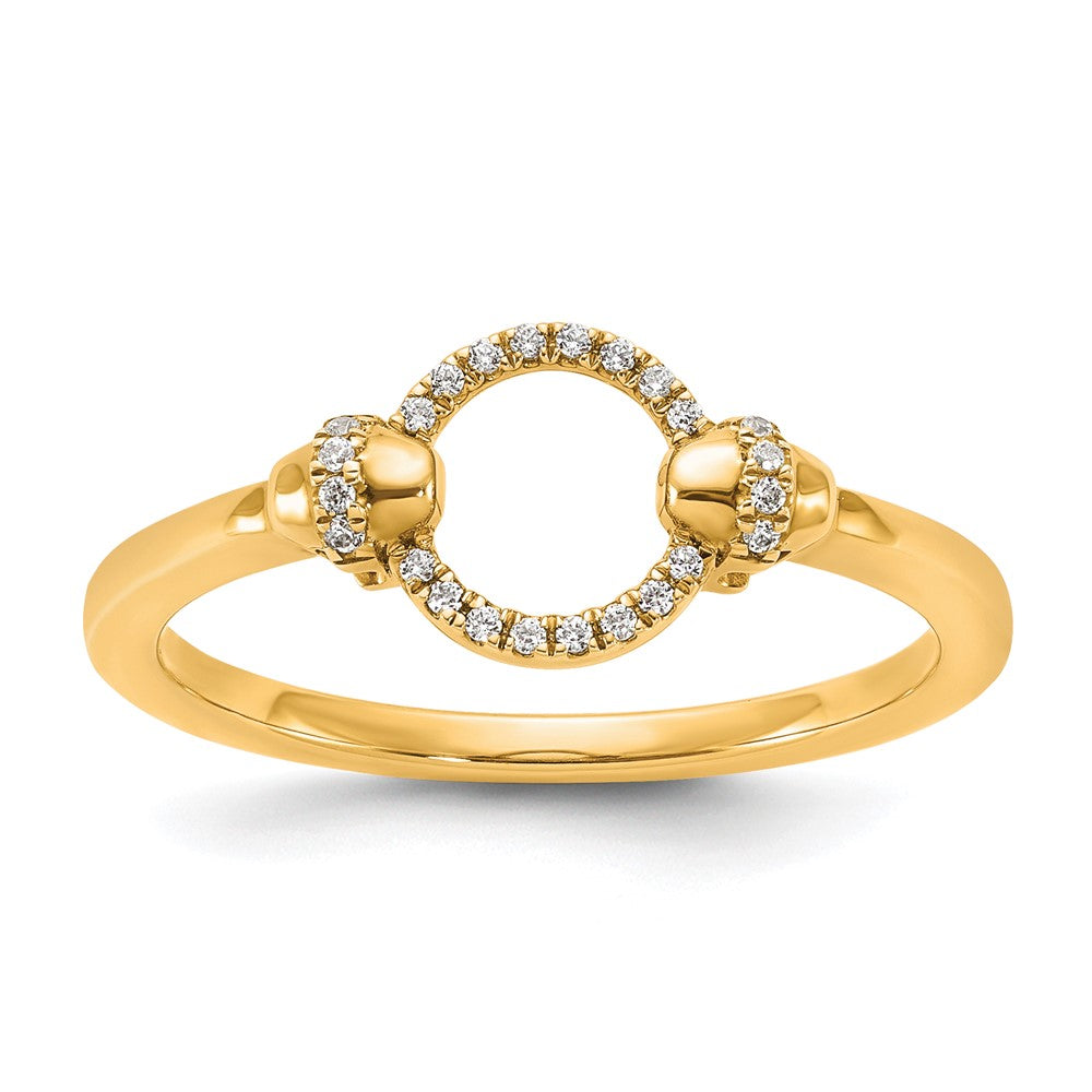 14K Gelbgold Diamant-Modering mit offenem Kreis, poliert