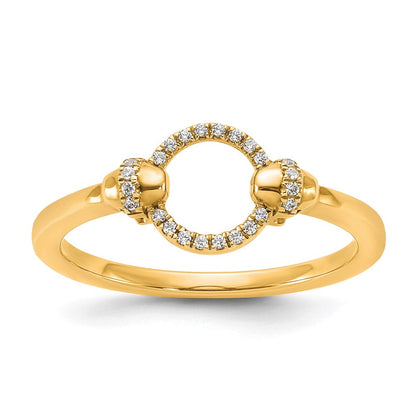 14K Gelbgold Diamant-Modering mit offenem Kreis, poliert