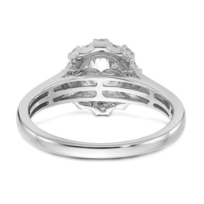 True Origin 14K Weißgold 0,25K Labor-Diamant VS+ F+ Semi-Mount Rund Halo Verlobungsring