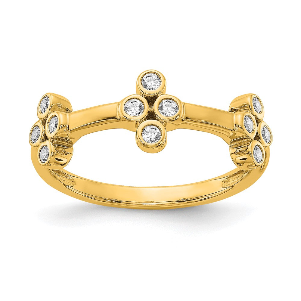 True Origin 14K Gelbgold Komplett-Mode-Ring mit 0,2K im Labor gezüchtetem Diamanten VS+ F+ Bloom