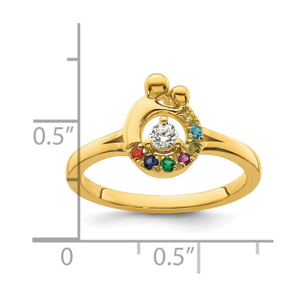 14K Weißgold Ring mit 5 Diamanten