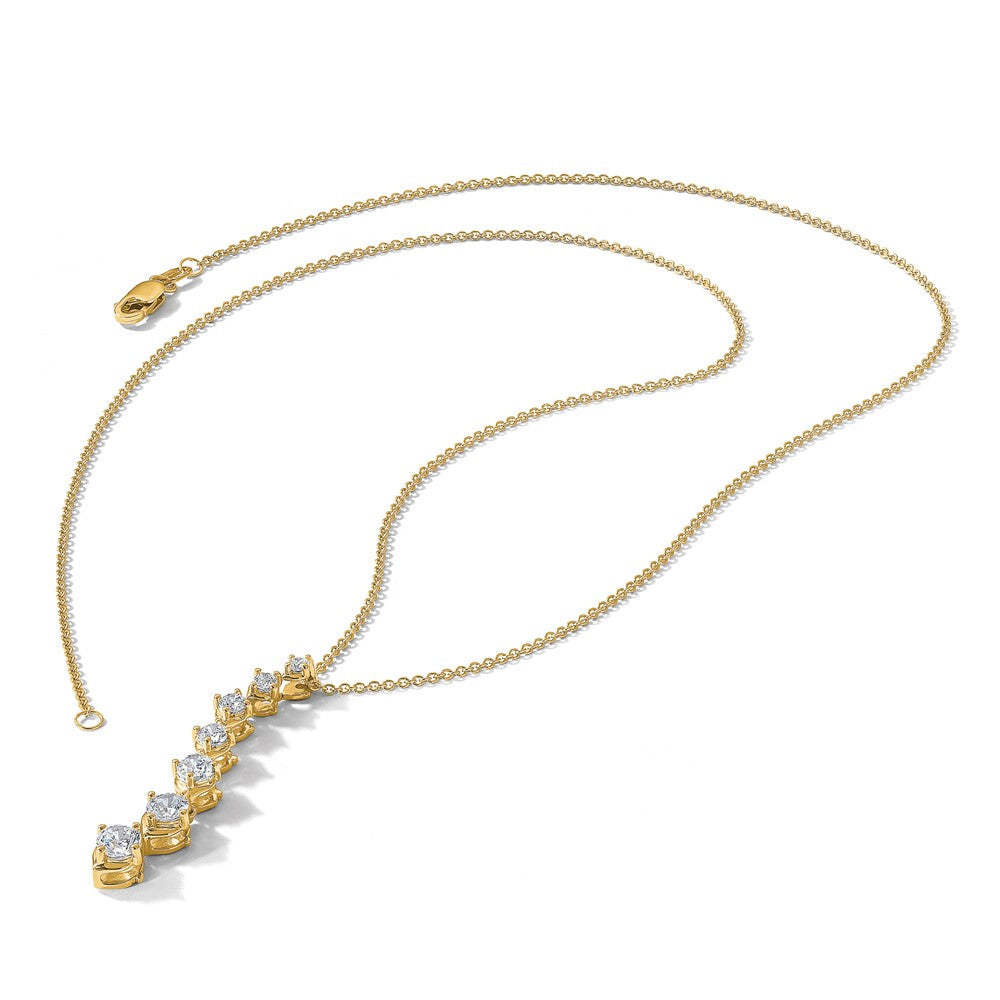 14K Gelbgold Poliert 1 Karat Diamant Kreis 18 Zoll Halskette