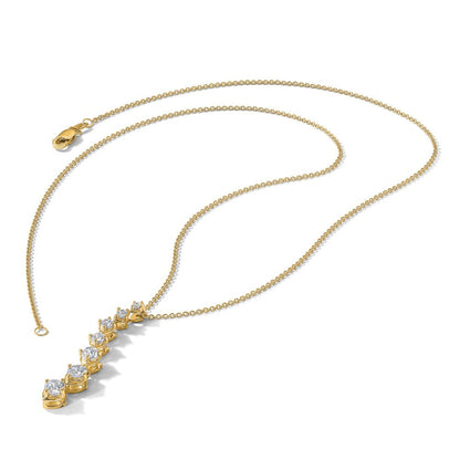 14K Gelbgold Poliert 1 Karat Diamant Kreis 18 Zoll Halskette