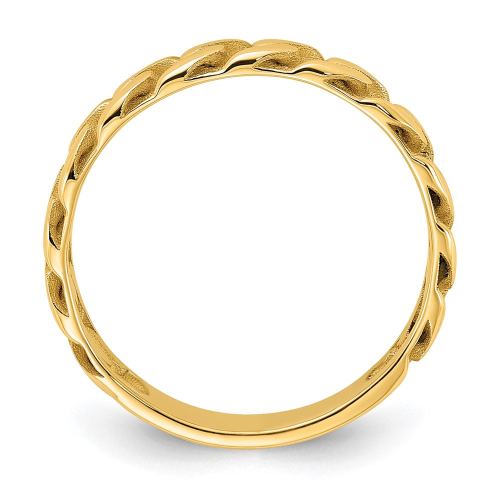 14K Gelbgold Poliert 4mm Panzer Glieder Ring