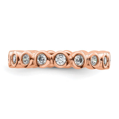 14K Roségold Poliert Größe 4 Zargenfassung-set 1/2 Karat Diamant Komplett Memoire Ehering Ring
