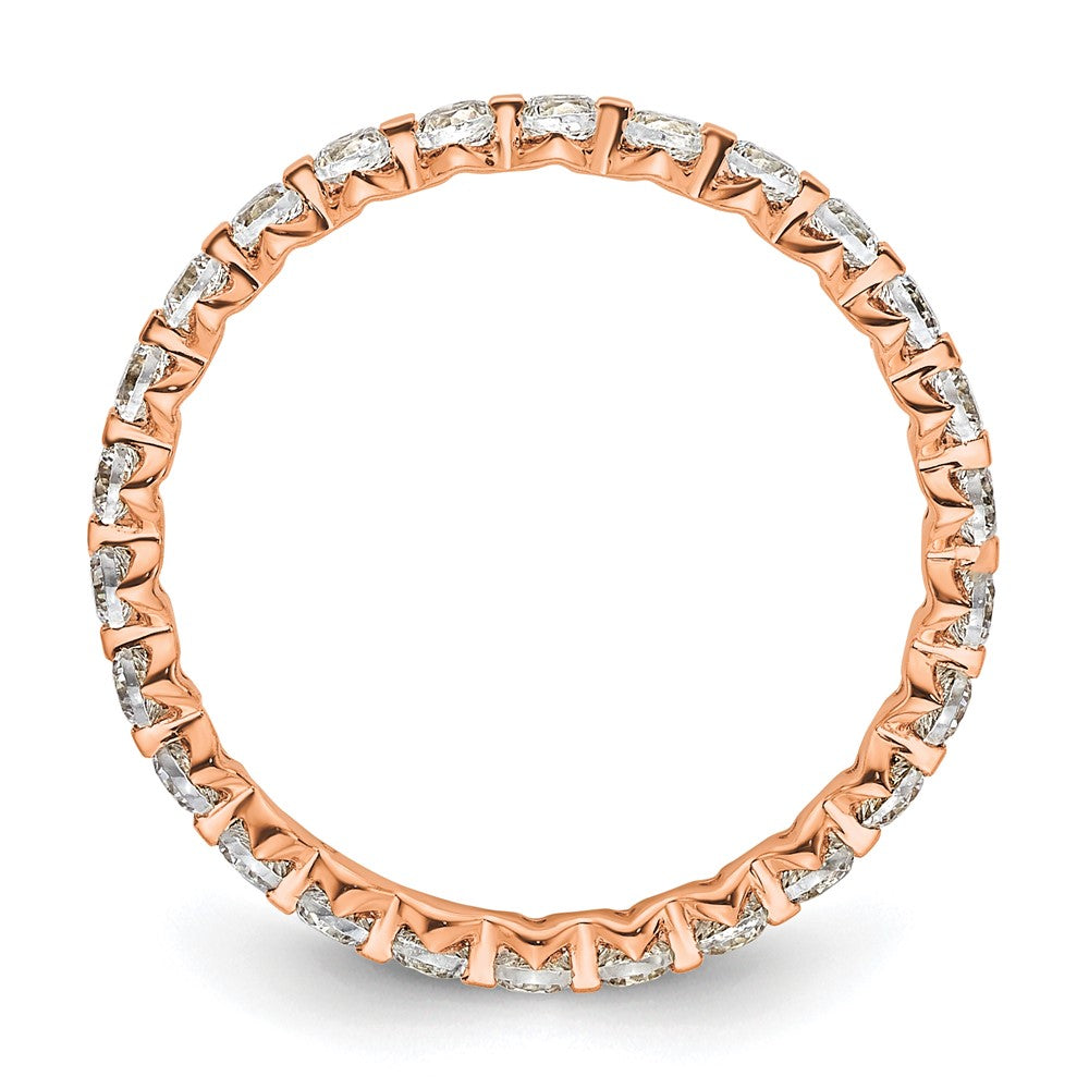 True Origin 14K Roségold 7/8 Karat Im Labor Gezüchtet Diamant Vs+ F+ Größe 6 Komplett Memoire Ehering Ring