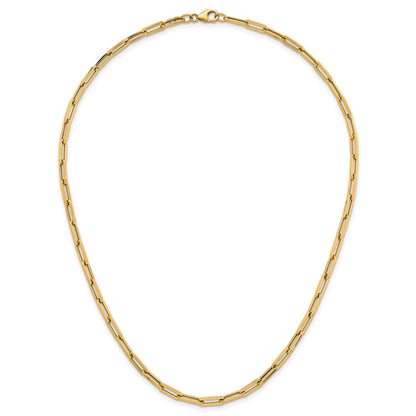 14K Gelbgold Poliert 4mm Büroklammer Glieder 18 Zoll Halskette