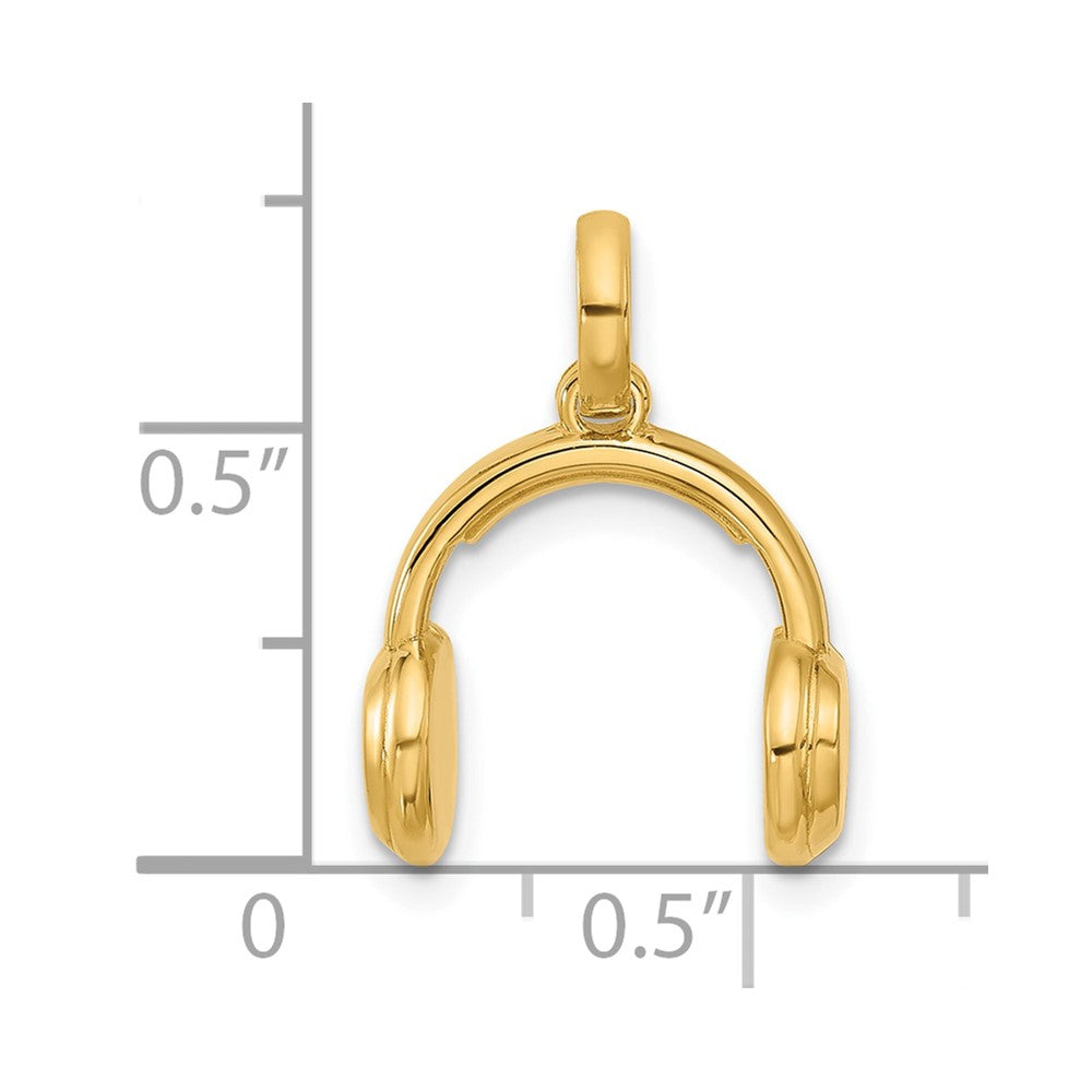 14K Gelbgold Fancy-Kopfhörer-Charm
