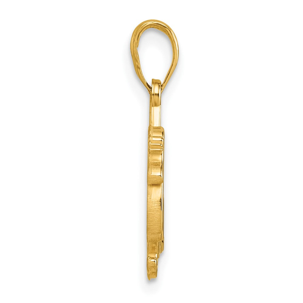 14K Gelbgold Polierter Truthahn-Anhänger