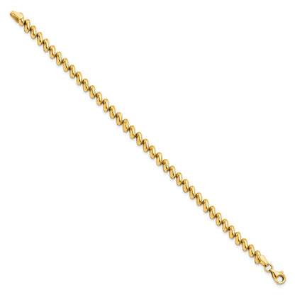 14K Gelbgold Poliert 7 Zoll Armband